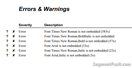 Error and Warnings